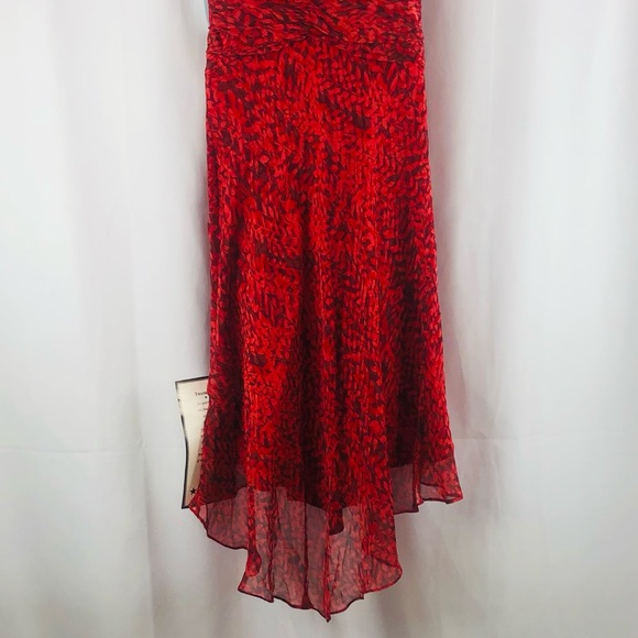 London Times Silk ruched bodice longer in back sleeveless midi dress NWT 8 - Picture 14 of 16